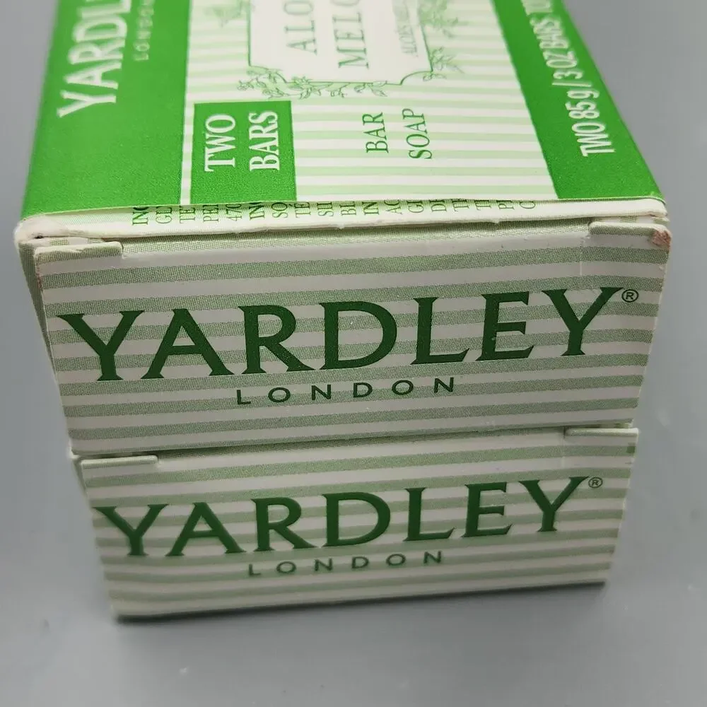 Yardley London ALOE & MELON 2 Soap Bars 3oz RARE Discontinued Bilingual Packagin